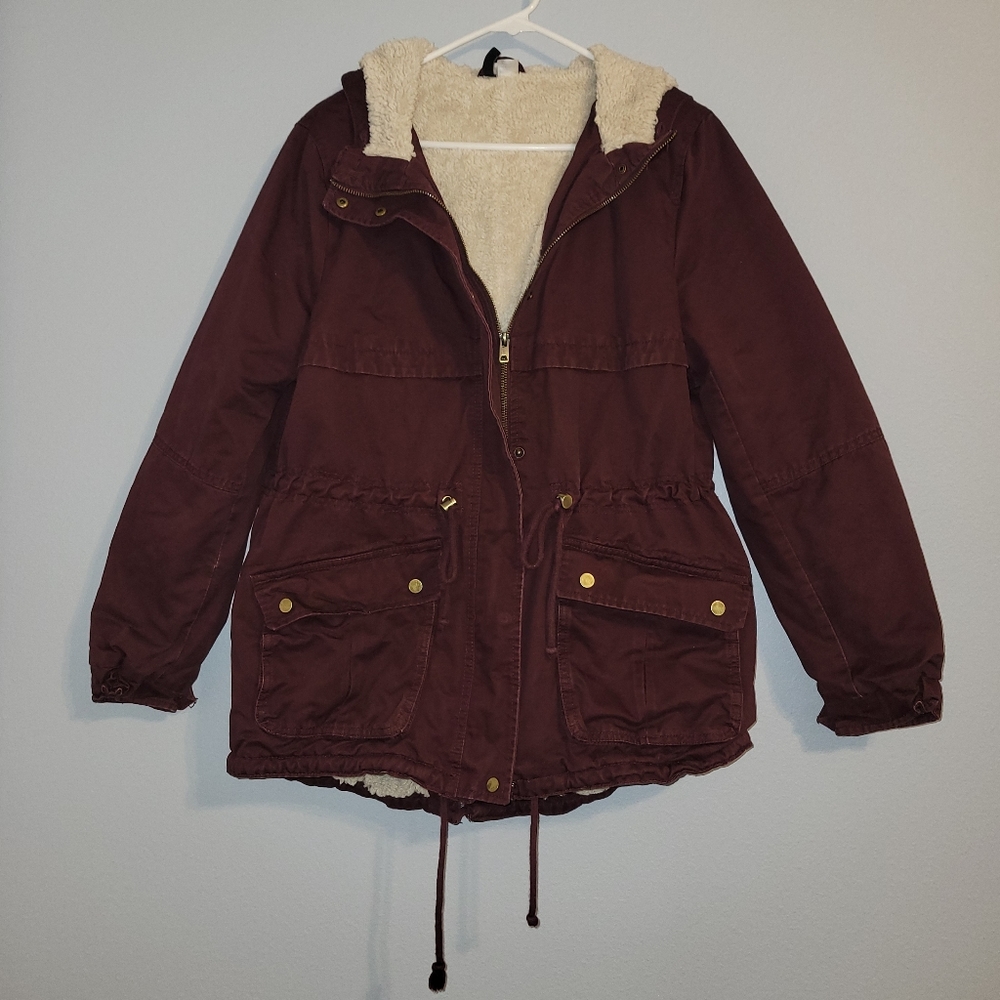 H&M- Large- Maroon Winter Coat